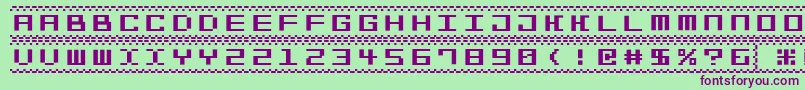 Bitline15srb Font – Purple Fonts on Green Background