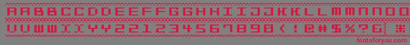 フォントBitline15srb – 赤い文字の灰色の背景