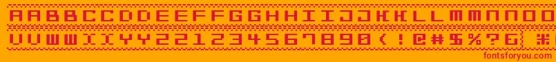 Bitline15srb Font – Red Fonts on Orange Background