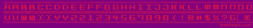 Bitline15srb Font – Red Fonts on Purple Background