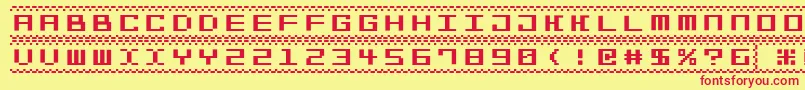 Bitline15srb Font – Red Fonts on Yellow Background