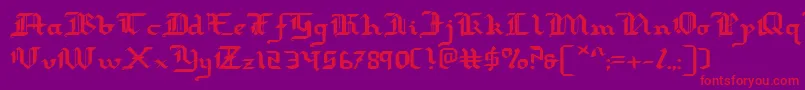 フォントRedcoate – 紫の背景に赤い文字