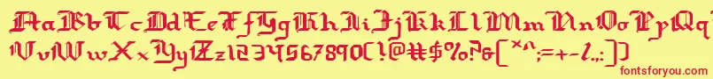 Redcoate Font – Red Fonts on Yellow Background