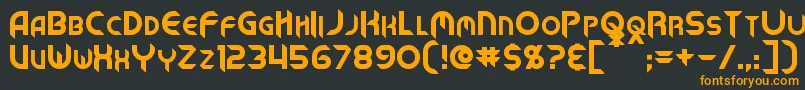 フォントMechTech – 黒い背景にオレンジの文字