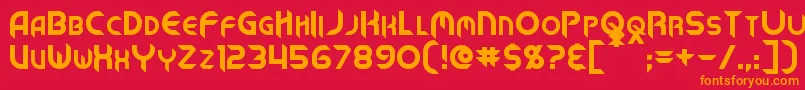 MechTech Font – Orange Fonts on Red Background