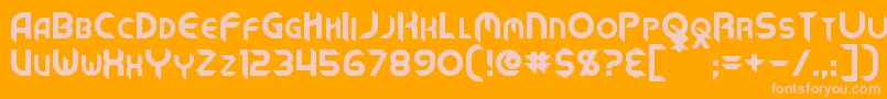 MechTech Font – Pink Fonts on Orange Background