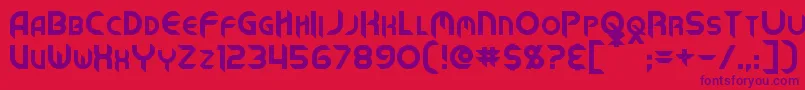 MechTech Font – Purple Fonts on Red Background