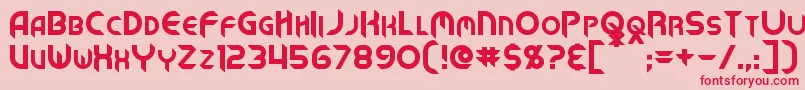MechTech Font – Red Fonts on Pink Background