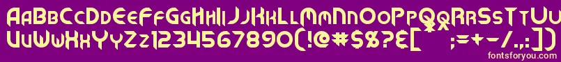 MechTech Font – Yellow Fonts on Purple Background