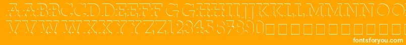 FabDecoSsi-Schriftart – Weiße Schriften auf orangefarbenem Hintergrund