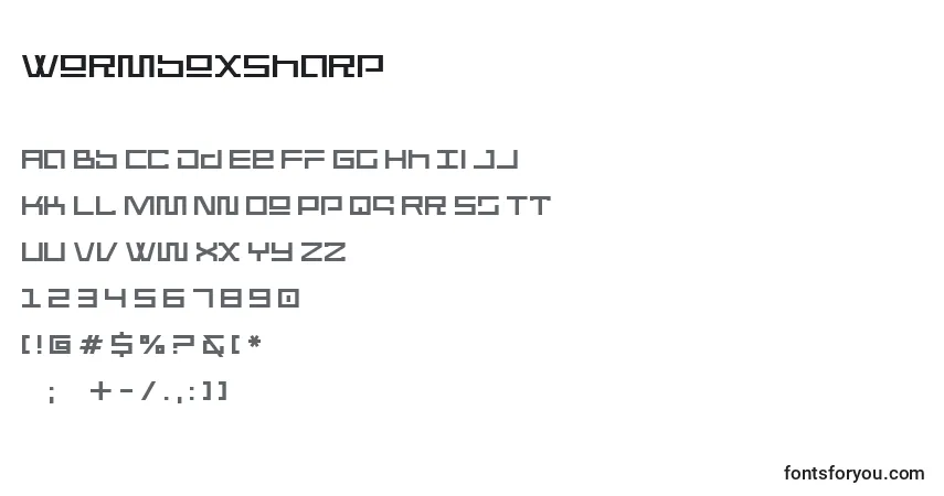 Schriftart WormboxSharp – Alphabet, Zahlen, spezielle Symbole