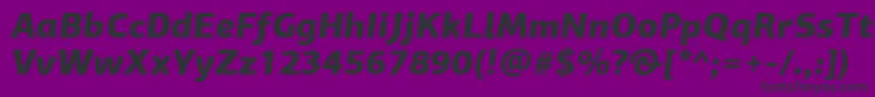 フォントPfagorasansproBlackitalic – 紫の背景に黒い文字