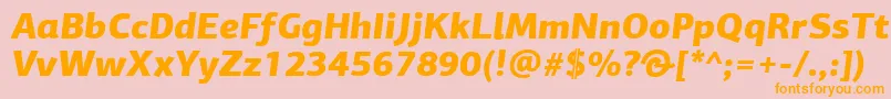 PfagorasansproBlackitalic Font – Orange Fonts on Pink Background