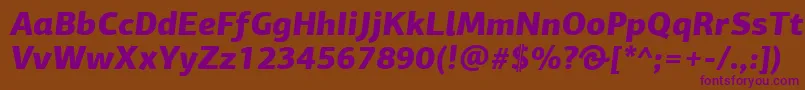 PfagorasansproBlackitalic Font – Purple Fonts on Brown Background