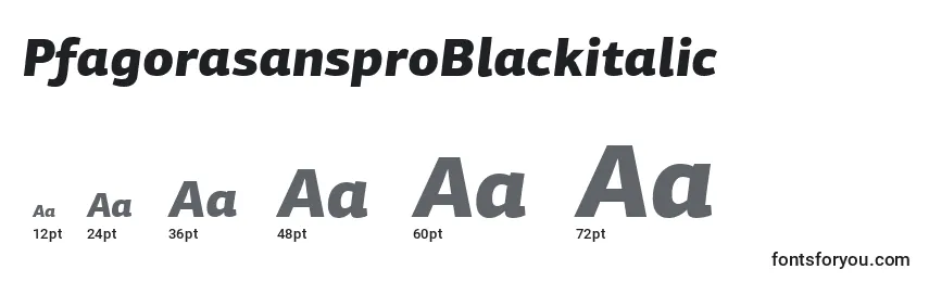 Размеры шрифта PfagorasansproBlackitalic
