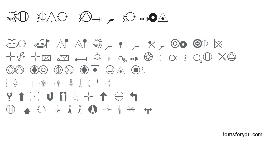 Шрифт EsriCartography – алфавит, цифры, специальные символы