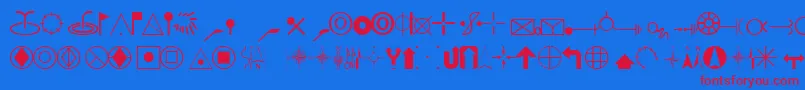 EsriCartography Font – Red Fonts on Blue Background