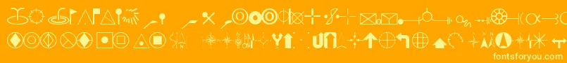 EsriCartography Font – Yellow Fonts on Orange Background