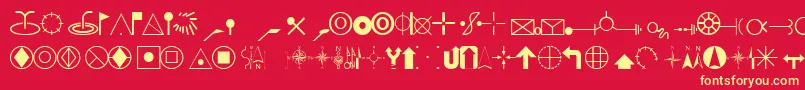 EsriCartography Font – Yellow Fonts on Red Background