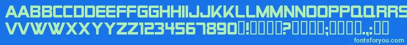 AlienEncountersSolidRegular Font – Green Fonts on Blue Background