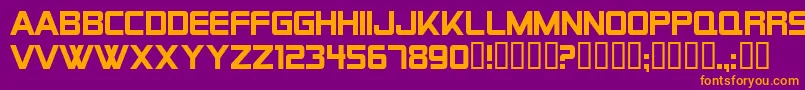 AlienEncountersSolidRegular-Schriftart – Orangefarbene Schriften auf violettem Hintergrund