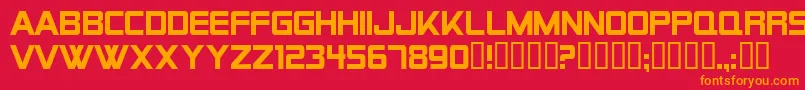 フォントAlienEncountersSolidRegular – 赤い背景にオレンジの文字