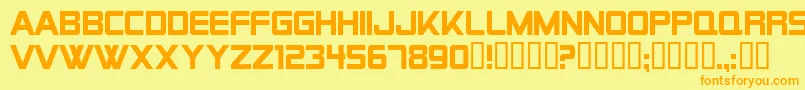 AlienEncountersSolidRegular-Schriftart – Orangefarbene Schriften auf gelbem Hintergrund