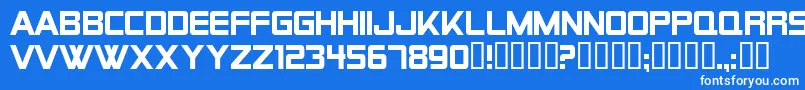 AlienEncountersSolidRegular-Schriftart – Weiße Schriften auf blauem Hintergrund
