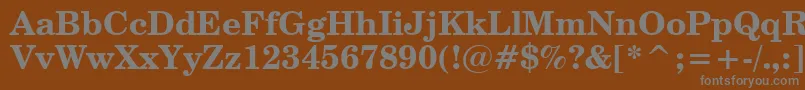 CenturySchoolbookBoldBt-Schriftart – Graue Schriften auf braunem Hintergrund