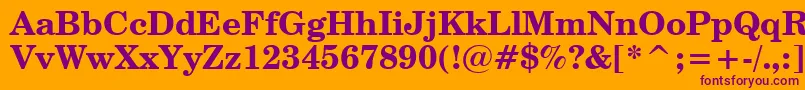 CenturySchoolbookBoldBt Font – Purple Fonts on Orange Background