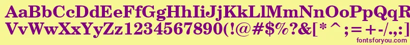 CenturySchoolbookBoldBt Font – Purple Fonts on Yellow Background