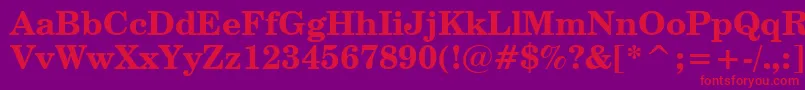 CenturySchoolbookBoldBt Font – Red Fonts on Purple Background