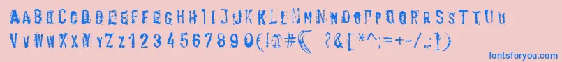 フォントBananaType – ピンクの背景に青い文字