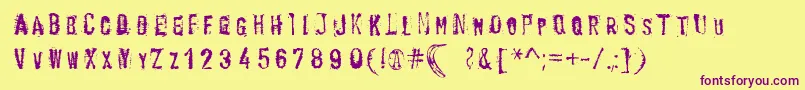 BananaType Font – Purple Fonts on Yellow Background
