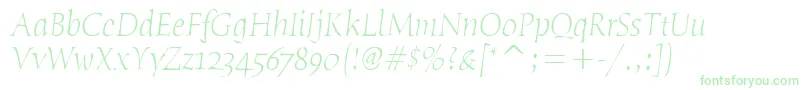 フォントHumanaSerifItcTtLightitalic – 緑のフォント