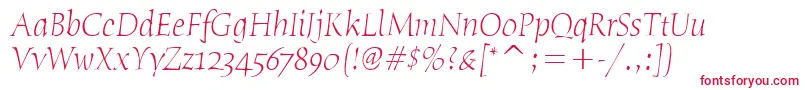 HumanaSerifItcTtLightitalic-Schriftart – Rote Schriften