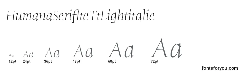 HumanaSerifItcTtLightitalic Font Sizes