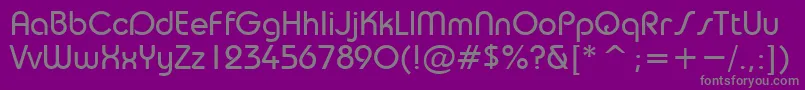 TrsN-Schriftart – Graue Schriften auf violettem Hintergrund