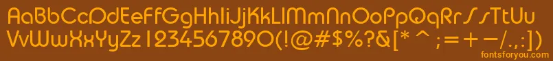 TrsN Font – Orange Fonts on Brown Background
