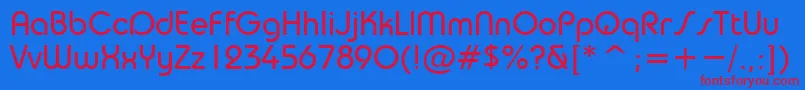 TrsN Font – Red Fonts on Blue Background