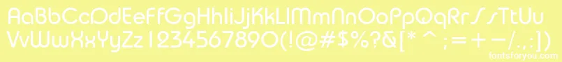 TrsN Font – White Fonts on Yellow Background