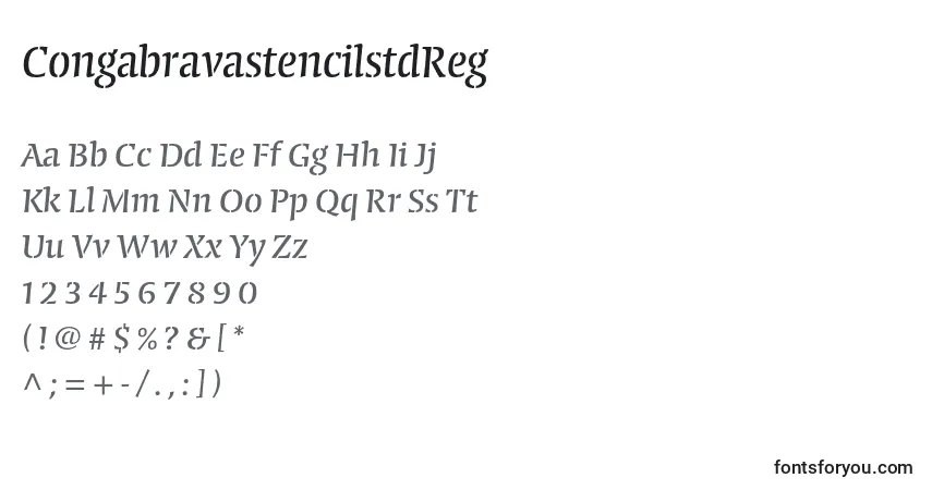 Czcionka CongabravastencilstdReg – alfabet, cyfry, specjalne znaki
