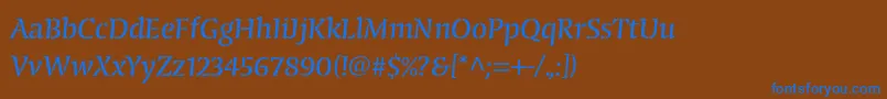 Шрифт CongabravastencilstdReg – синие шрифты на коричневом фоне