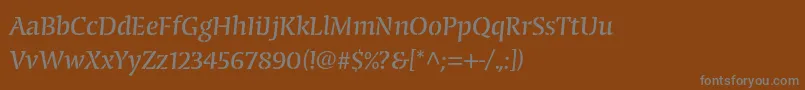 フォントCongabravastencilstdReg – 茶色の背景に灰色の文字