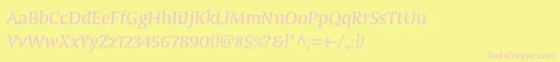 CongabravastencilstdReg Font – Pink Fonts on Yellow Background