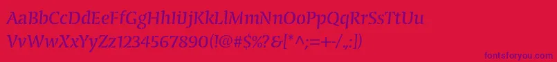 フォントCongabravastencilstdReg – 赤い背景に紫のフォント