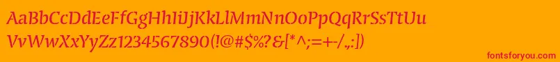 CongabravastencilstdReg Font – Red Fonts on Orange Background