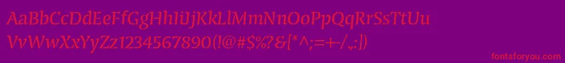 フォントCongabravastencilstdReg – 紫の背景に赤い文字