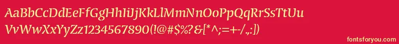 CongabravastencilstdReg Font – Yellow Fonts on Red Background