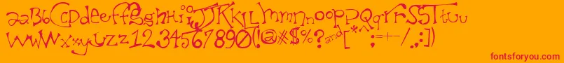 Taxii Font – Red Fonts on Orange Background